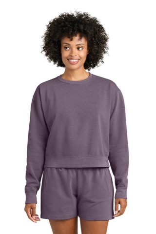 Women's Mid-Length Crewneck Sweatshirt - Comfort Colors 1566L, ready for custom embroidery or printing