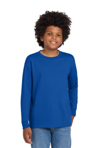Youth Heavy Cotton 100% Cotton Long Sleeve T-Shirt - Gildan 5400B, ready for custom embroidery or printing