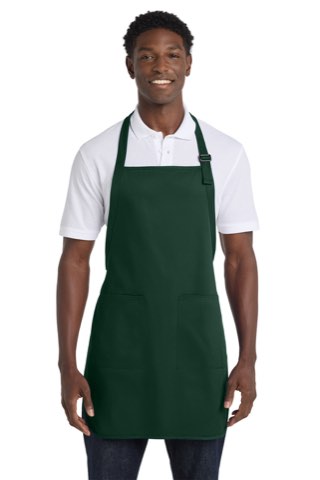 Full-Length Apron with Pockets - Port Authority A500, ready for custom embroidery or printing