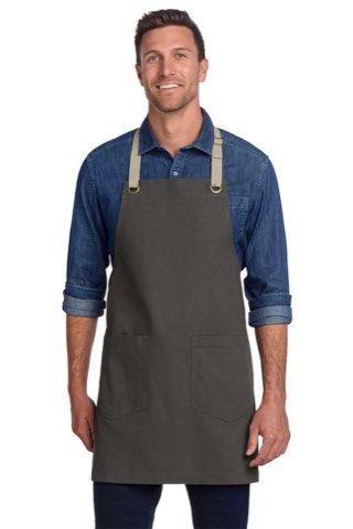 Canvas Full-Length Two-Pocket Apron - Port Authority A815, ready for custom embroidery or printing