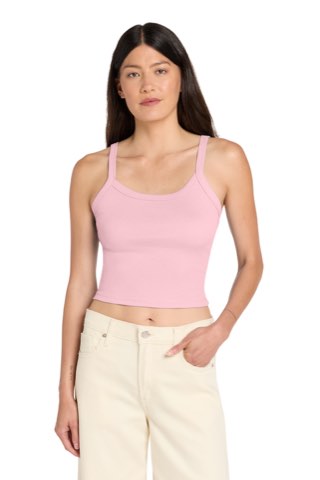 Women's Micro Rib Spaghetti Strap Tank - Bella+Canvas BC1012, ready for custom embroidery or printing