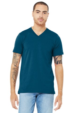 Unisex Jersey Short Sleeve V-Neck Tee - Bella+Canvas BC3005, ready for custom embroidery or printing