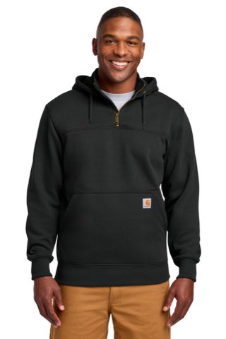 Rain Defender Paxton Heavyweight Hooded Zip Mock Sweatshirt - Carhartt CT100617, ready for custom embroidery or printing