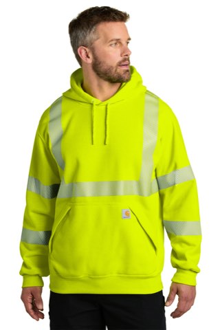 ANSI 107 Class 3 Hooded Sweatshirt - Carhartt CT104987, ready for custom embroidery or printing