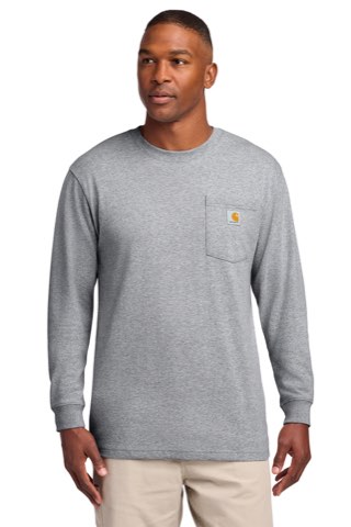 Workwear Pocket Long Sleeve T-Shirt - Carhartt CTK126, ready for custom embroidery or printing