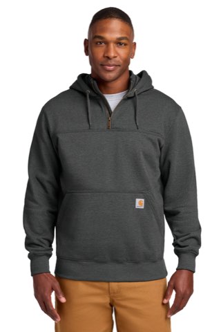 Tall Rain Defender Paxton Heavyweight Hooded Zip Mock Sweatshirt - Carhartt CTT100617, ready for custom embroidery or printing