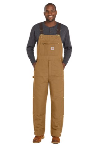 Tall Firm Duck Insulated Bib Overalls - Carhartt CTT106672, ready for custom embroidery or printing