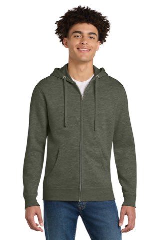 V.I.T. Fleece Full-Zip Hoodie - District DT6102, ready for custom embroidery or printing