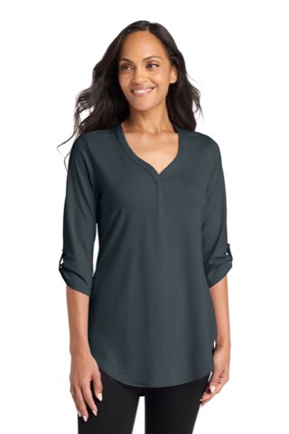 Women's City Stretch 3/4-Sleeve Tunic - Port Authority LK6840, ready for custom embroidery or printing