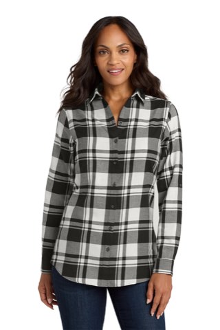 Women's Plaid Flannel Tunic - Port Authority LW668, ready for custom embroidery or printing