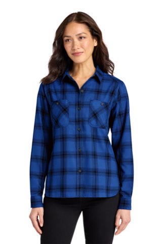 Women's Plaid Flannel Shirt - Port Authority LW669, ready for custom embroidery or printing