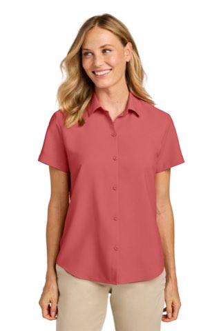 Women's Short Sleeve UV Dockside Shirt - Port Authority LW963, ready for custom embroidery or printing