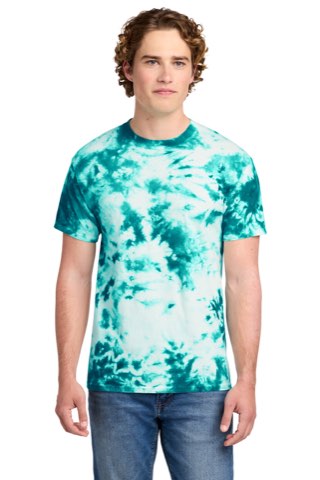 Crystal Tie-Dye Tee - Port & Company PC145, ready for custom embroidery or printing