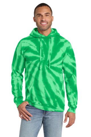 Tie-Dye Pullover Hooded Sweatshirt - Port & Company PC146, ready for custom embroidery or printing