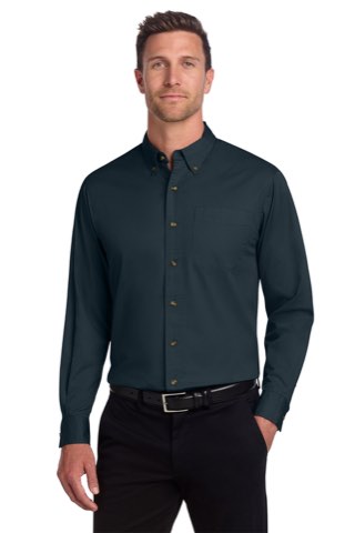 Tall Long Sleeve Twill Shirt - Port Authority TLS600T, ready for custom embroidery or printing