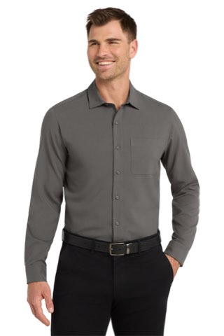 Long Sleeve Performance Staff Shirt - Port Authority W401, ready for custom embroidery or printing