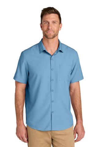 Short Sleeve UV Dockside Shirt - Port Authority W963, ready for custom embroidery or printing