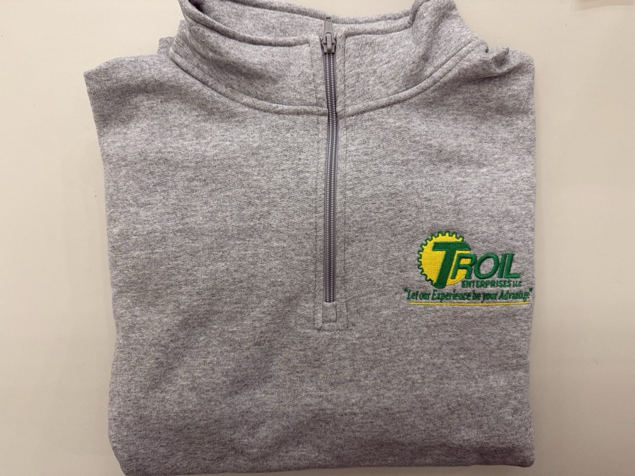 Embroidered quarter-zip by Meadow Prints & Embroidery, serving Ocean Township, NJ